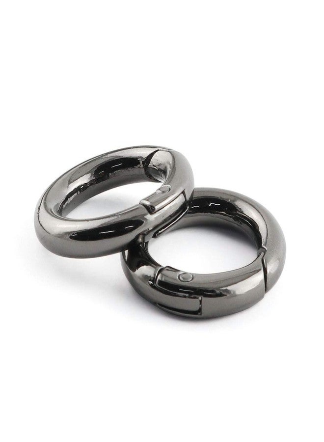 JCBIZ 6pcs Zinc Alloy Round Spring Snap Hooks Clip DIY Accessories for Handbag Purse Shoulder Strap Key Chains,17mm/0.67in Inner Diameter Circle Metal Key Ring Buckle(Black) - Image 5